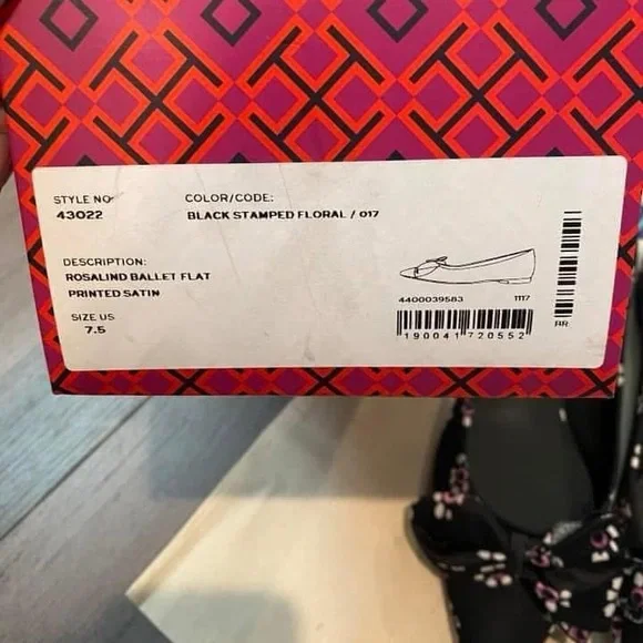 Tory Burch Black Floral Flats - Picture 3 of 7